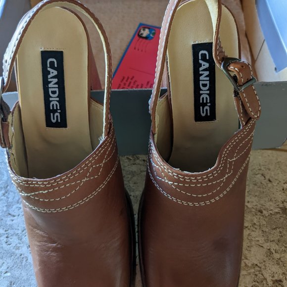 Candie's Vintage Sling-back leather clog - Picture 4 of 6